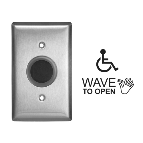 SUREWAVE SS PLATE WIRED 1 RELYTOUCHLESS HAND WTO WC LITE RNG - Push Buttons